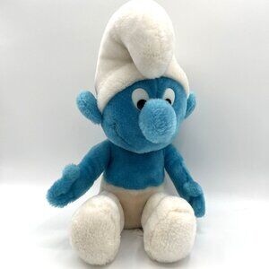 Vintage 1979 Smurf Plush 12" Peyo Wallace Berrie & Co Smiling Smurf